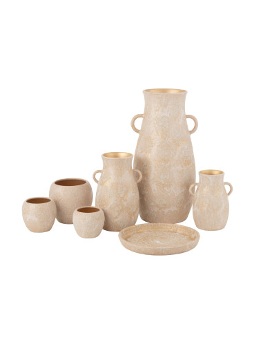 Vase Amphore en Terre Cuite Rose Doré Grand