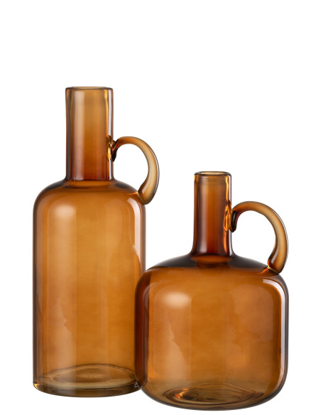 Vase cylindre 1 poignée en verre marron Vase cylindre 1 poignée en verre marron