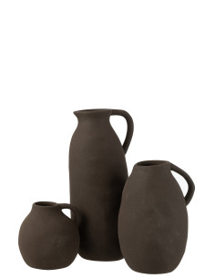 Vase Cruche en Céramique Noir Grand 2