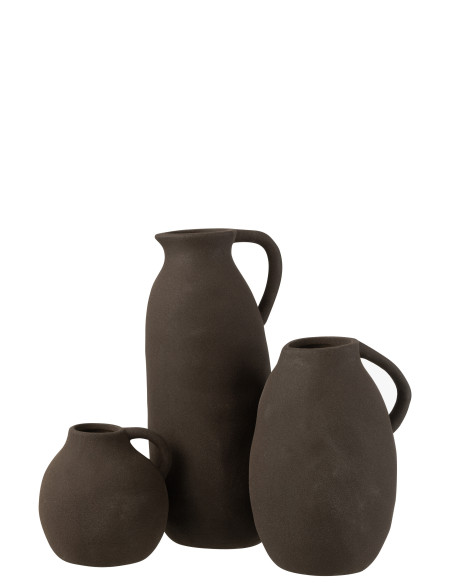 Vase Cruche en Céramique Noir Grand