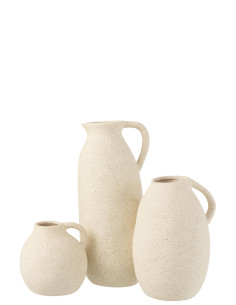 Vase Cruche en céramique beige de grande taille 2