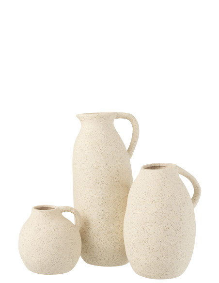 Vase Cruche en céramique beige de grande taille
