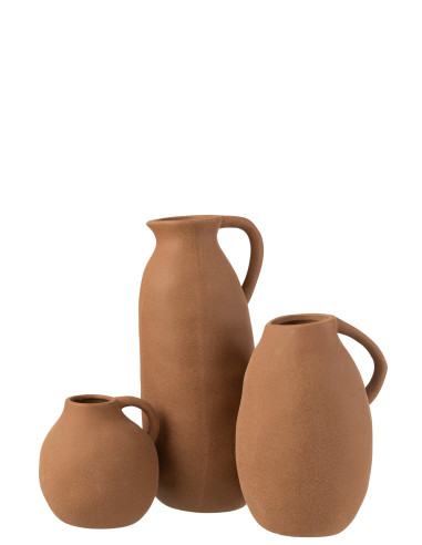 Vase Cruche en céramique marron grand