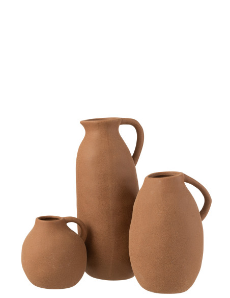 Vase Cruche en céramique marron grand