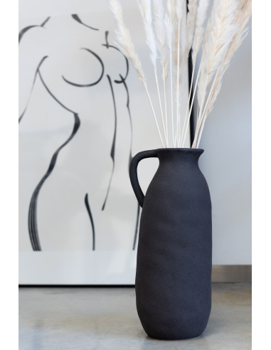 Vase Cruche en Céramique Noir Grand