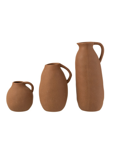 Vase Cruche en céramique marron grand