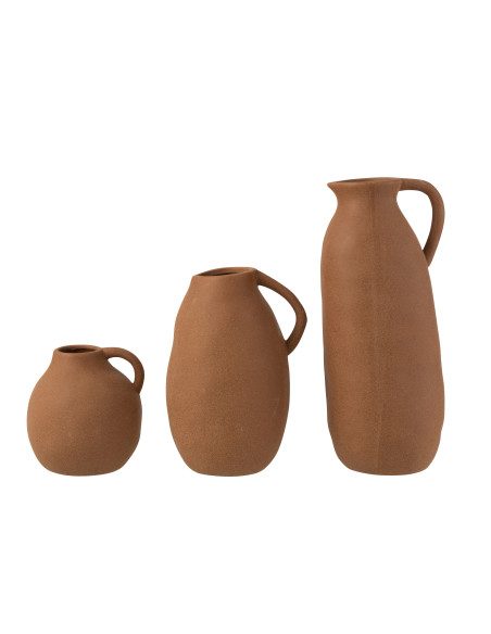 Vase Cruche en céramique marron grand