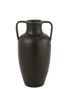 Vase 2 Bras Terre Cuite Noir Grand