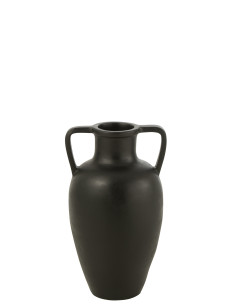 Vase 2 Bras Terre Cuite Noir Petit