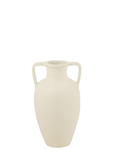 Vase 2 Bras Terre Cuite Blanc Petit