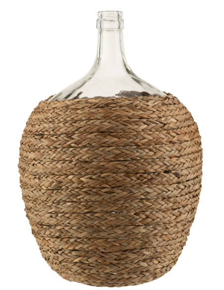 Bouteille couverte d'herbe / verre naturel grand Bouteille couverte d'herbe / verre naturel grand