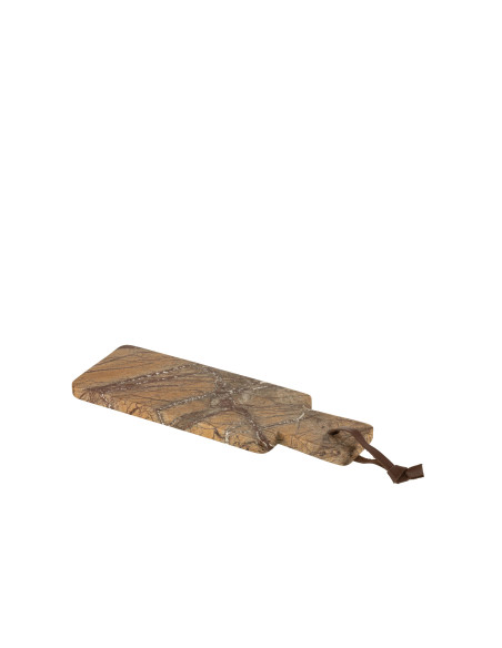 Planche à découper rectangulaire en marbre marron/ocre petit