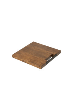 Planche à découper carrée en bois de manguier brun petit 2