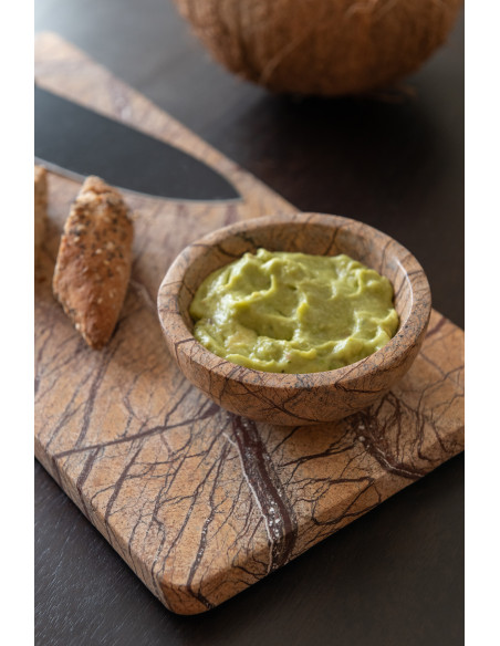 Planche à découper rectangulaire en marbre marron/ocre petit