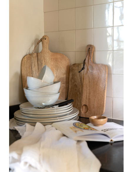 Planche à découper + Bol en bois de manguier naturel