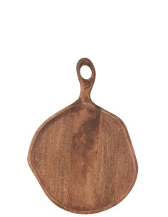 Plateau en bois de manguier brun moyen