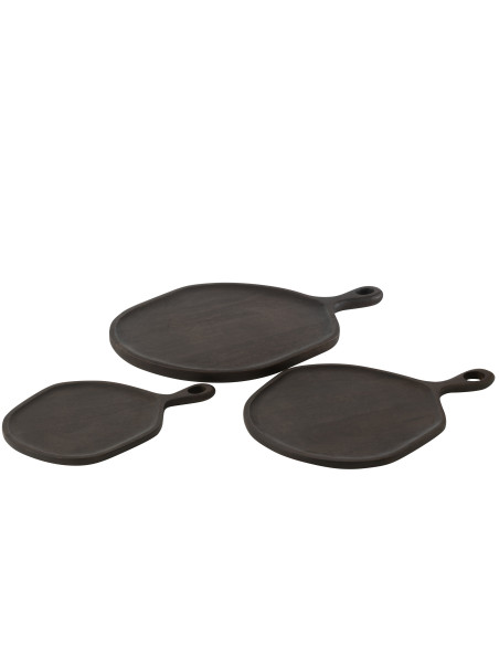 Plateau en bois de manguier wengé large