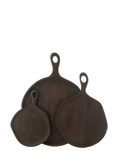 Plateau en bois de manguier wengé large