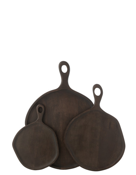 Plateau en bois de manguier wengé large