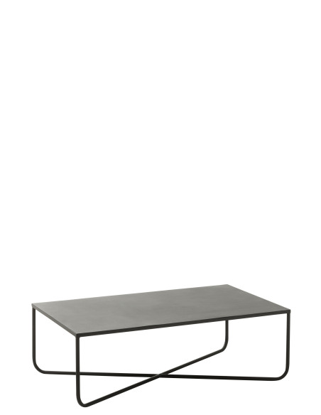 Table basse en métal noir à cadre croisé Table basse en métal noir à cadre croisé