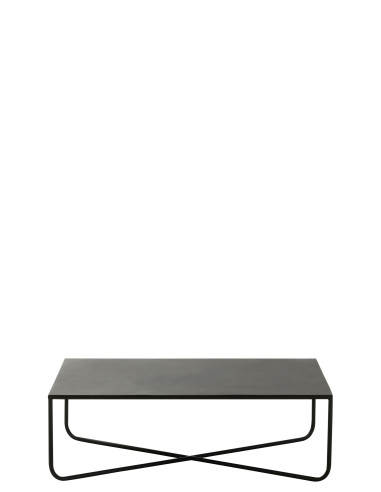 Table basse en métal noir à cadre croisé