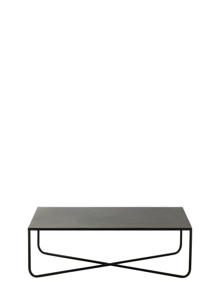Table basse en métal noir à cadre croisé Table basse en métal noir à cadre croisé