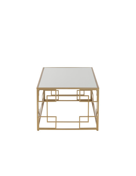 Table basse lignes métal/verre doré Table basse lignes métal/verre doré