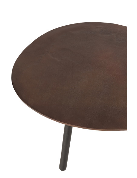 Table basse en aluminium/fer marron petite Table basse en aluminium/fer marron petite