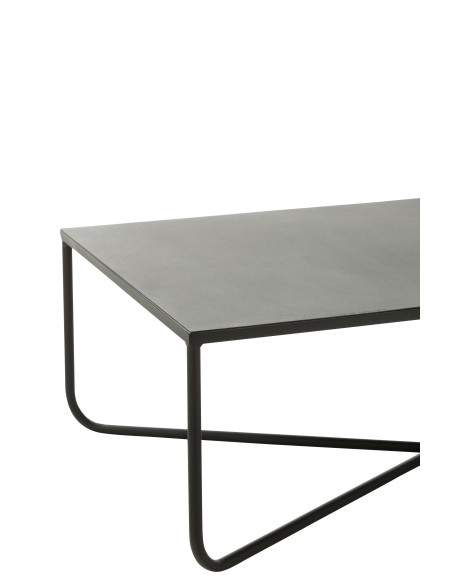 Table basse en métal noir à cadre croisé Table basse en métal noir à cadre croisé