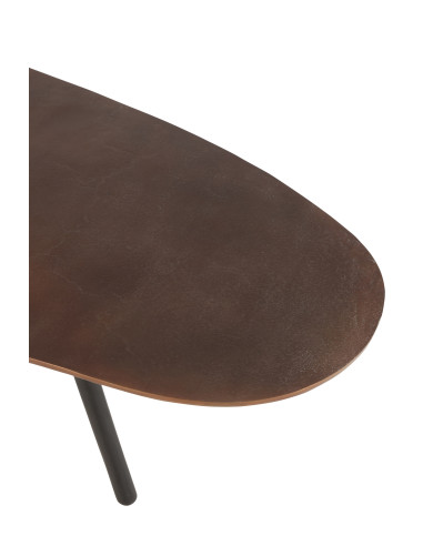 Table basse en aluminium/fer marron de grande taille