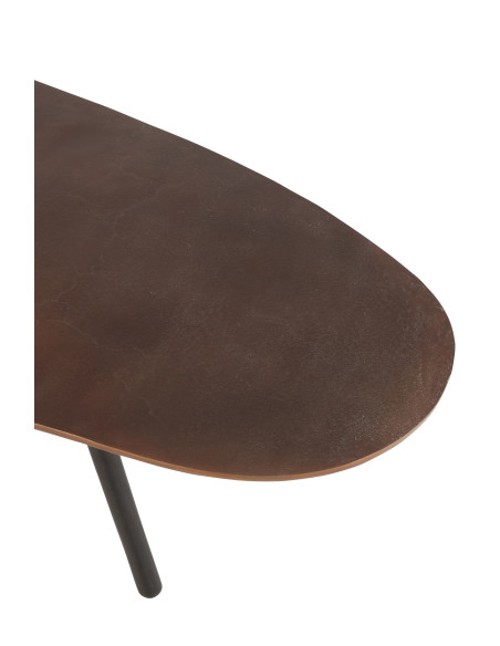 Table basse en aluminium/fer marron de grande taille Table basse en aluminium/fer marron de grande taille