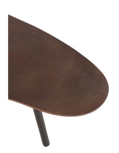 Table basse en aluminium/fer marron petite
