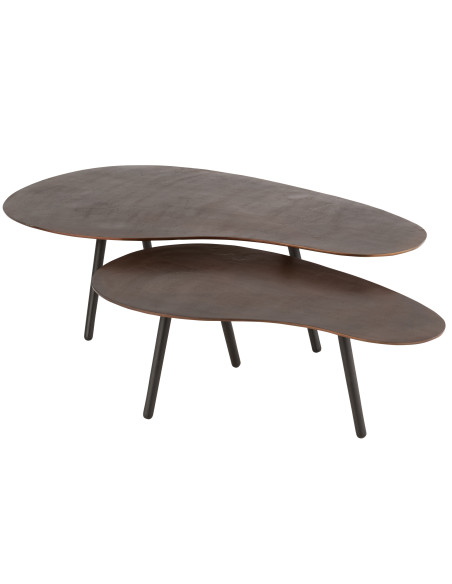 Table basse en aluminium/fer marron de grande taille Table basse en aluminium/fer marron de grande taille