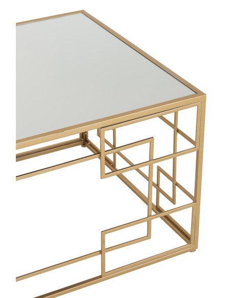 Table basse lignes métal/verre doré Table basse lignes métal/verre doré