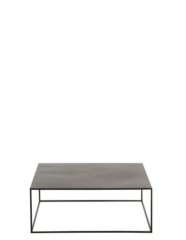 Table basse carrée en métal noir