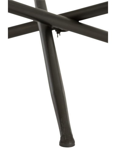 Table ronde en bois/verre marron L