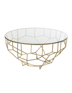Table Moza Métal/Verre Or