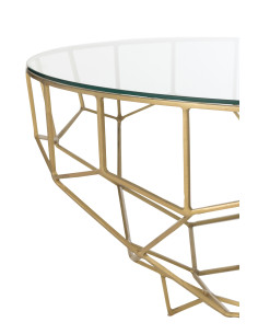 Table Moza Métal/Verre Or 2
