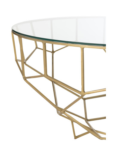 Table Moza Métal/Verre Or