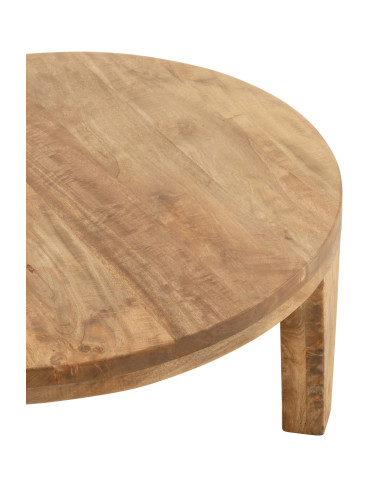 Table basse ronde en bois de manguier naturel