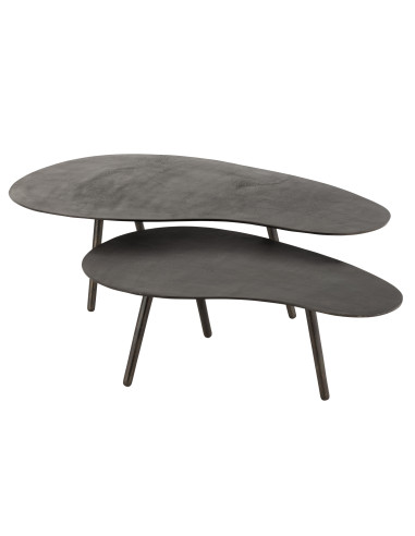 Table basse en aluminium/fer noir de grande taille