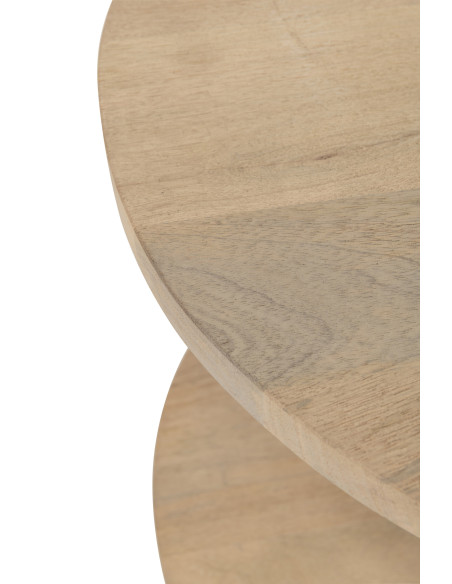 Table basse ovale Eli 2 étagères en bois de manguier/fer naturel/gris Table basse ovale Eli 2 étagères en bois de manguier/fer naturel/gris