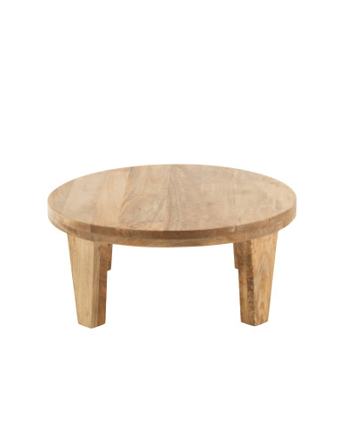 Table basse ronde en bois de manguier naturel