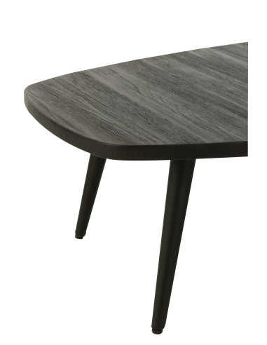 Table basse rectangulaire en teck recyclé noir
