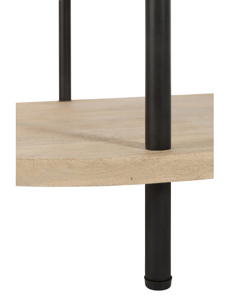 Table basse ovale Eli 2 étagères en bois de manguier/fer naturel/gris Table basse ovale Eli 2 étagères en bois de manguier/fer naturel/gris