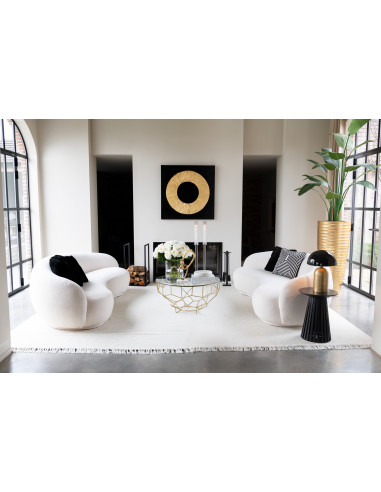 Table Moza Métal/Verre Or