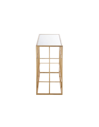 Barres de console en métal/verre doréJ-Line