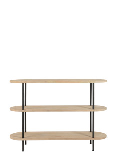 Console Eli 3 étagères en bois de manguier/fer naturel/grisJ-Line 2