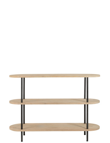 Console Eli 3 étagères en bois de manguier/fer naturel/grisJ-Line