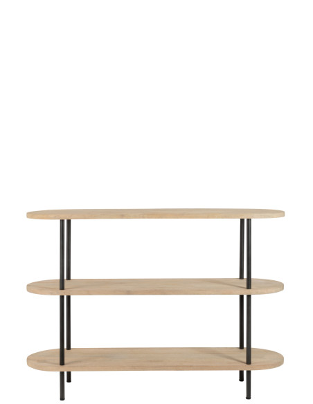 Console Eli 3 étagères en bois de manguier/fer naturel/grisJ-Line Console Eli 3 étagères en bois de manguier/fer naturel/grisJ-Line